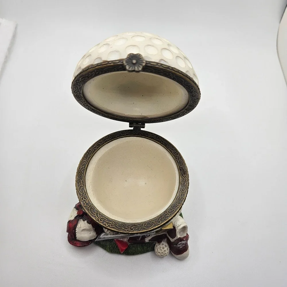Golf‎ Ball Trinket Box Hinged Keepsake Holder Golfer Gift Decor